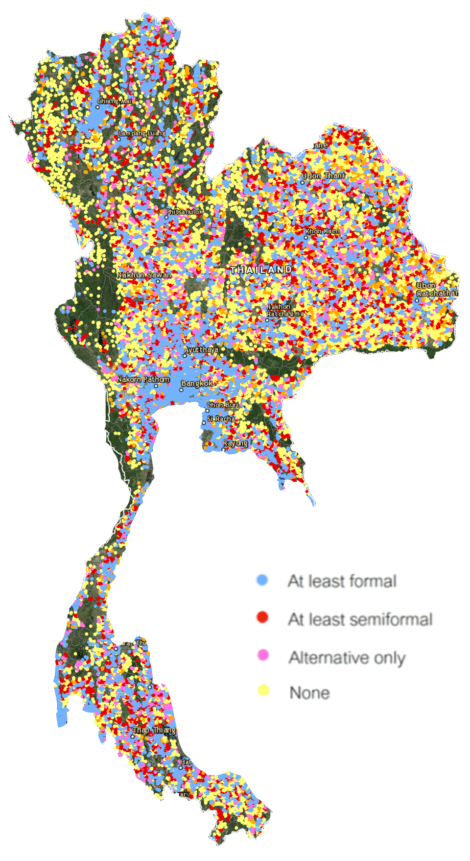 การเข้าถึงสถานบริการทางการเงินประเภทต่าง ๆ