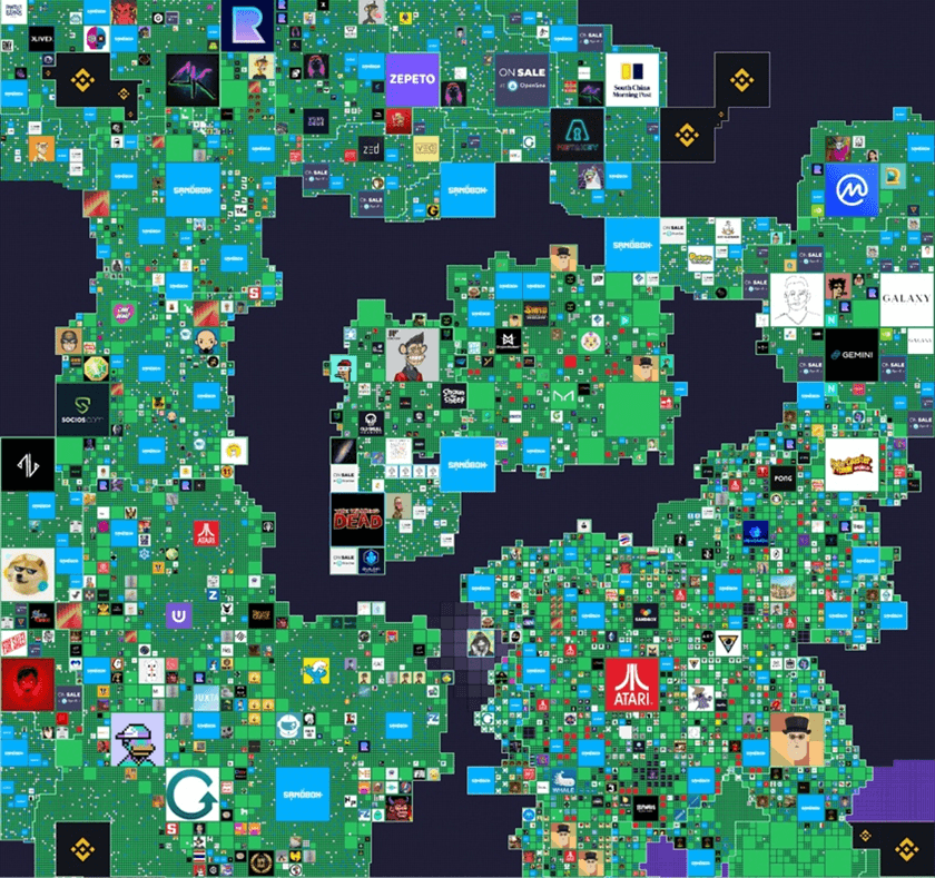 แผนที่ของ The Sandbox Metaverse