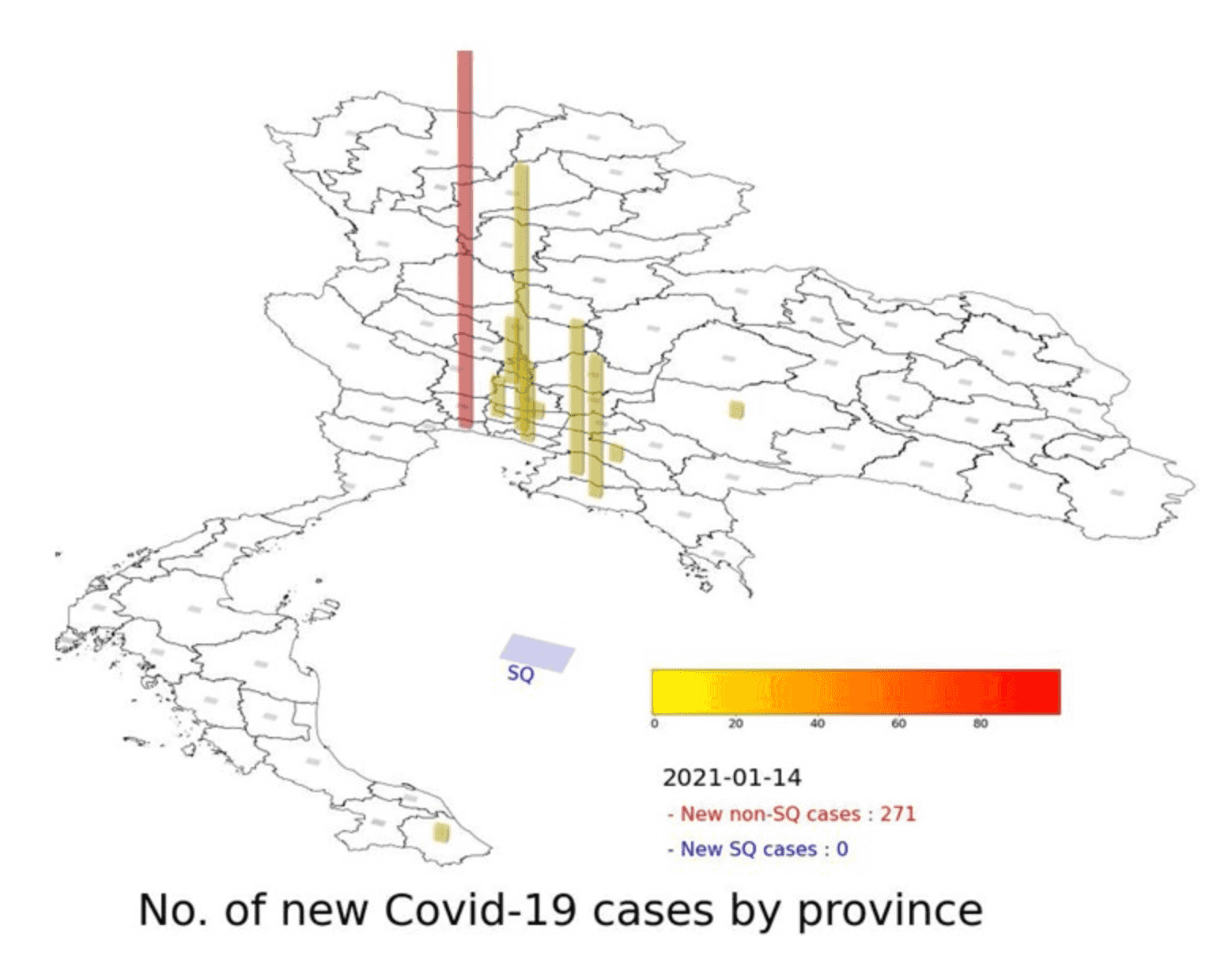ข้อมูลจำนวนผู้ติดเชื้อโควิด-19 ระลอกใหม่รายวันในจังหวัดต่าง ๆ