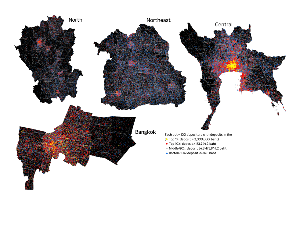 การกระจายตัวของเงินฝากรายพื้นที่