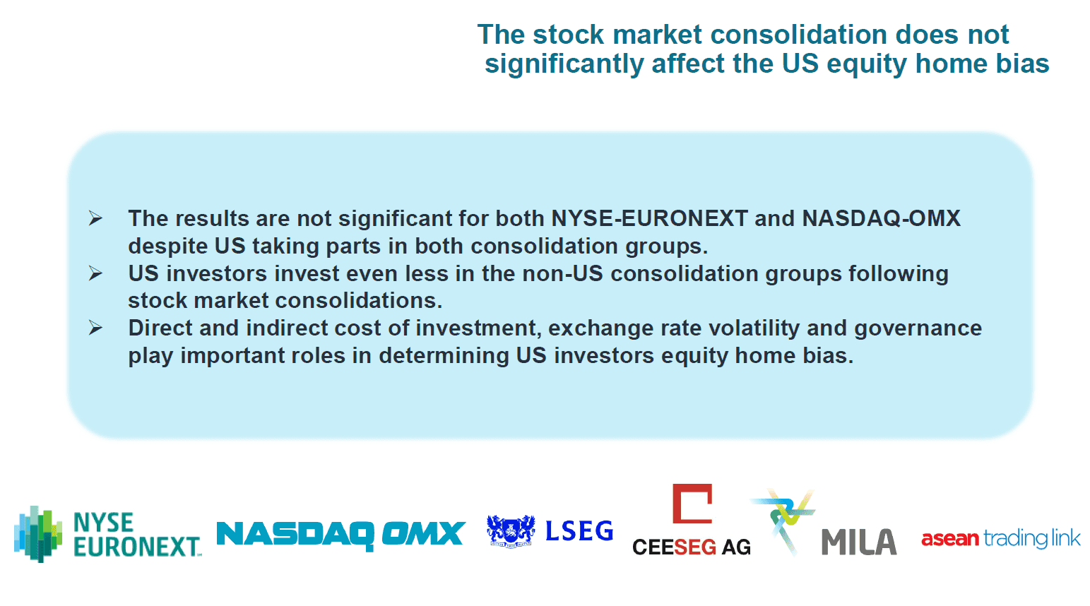 Stock market consolidation and US equity home bias